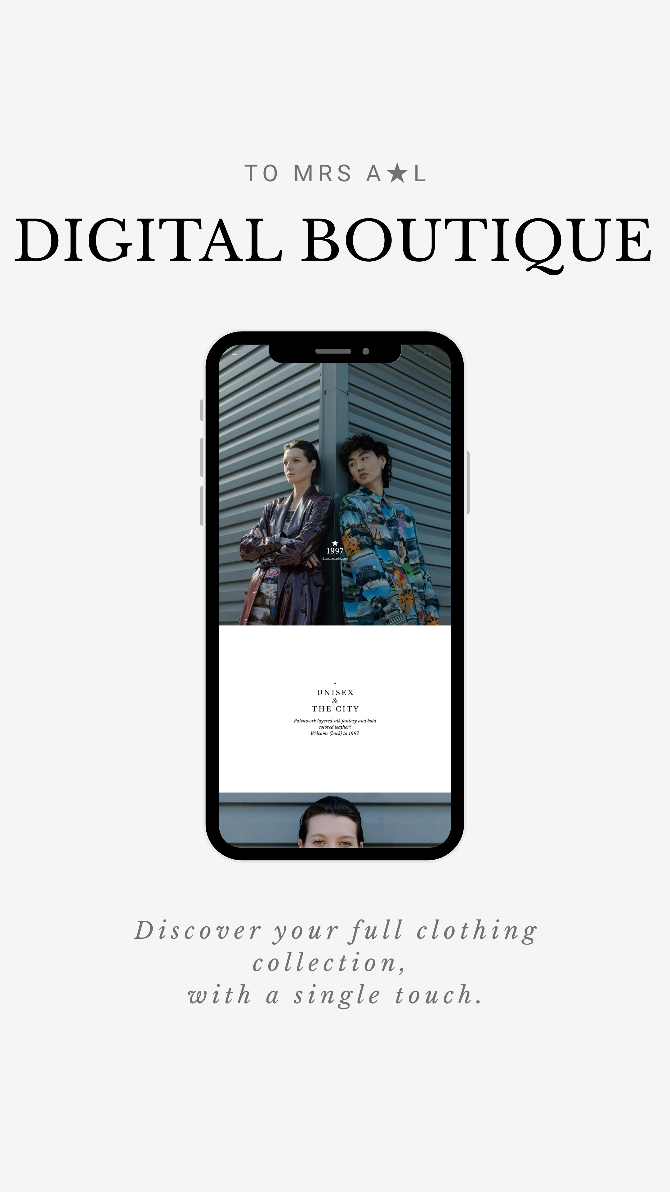 Smartphone view of the boutique fashion website case study
