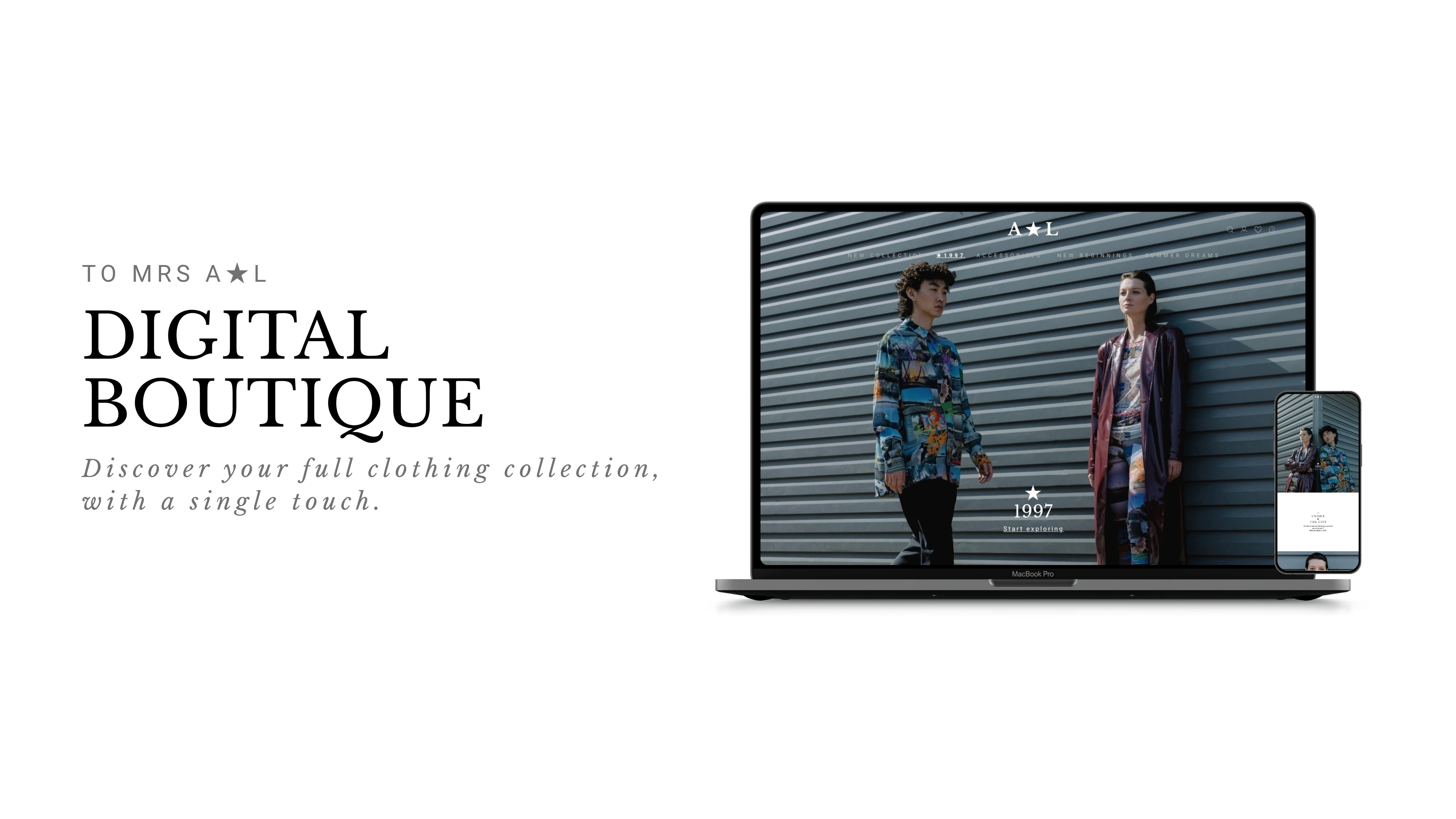 Desktop view of the boutique fashion website case study